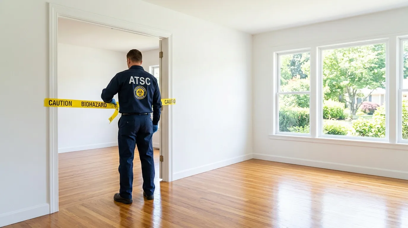 Certified biohazard cleanup crew performing Decomposition Cleanup in Schererville